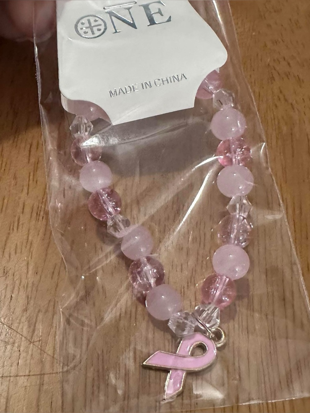 Pink Beaded Breast Cancer Awareness Bracelet
With Pink Ribbon Charm new in pkg